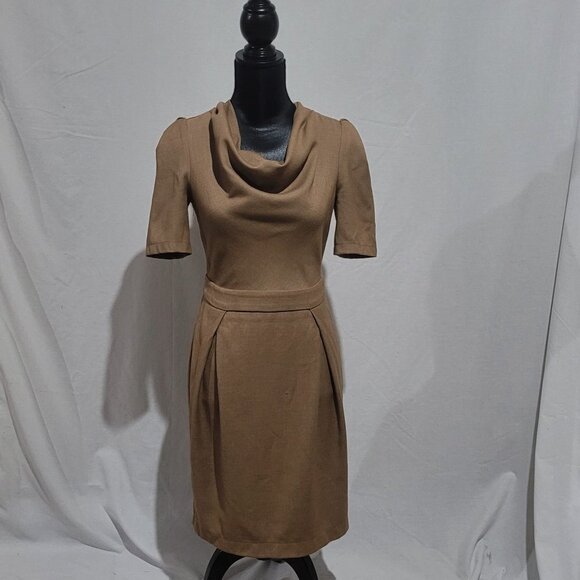 Bodybag dress by Jude Clothing brown cowl short sleeve small unlined tan neutral - Picture 10 of 16